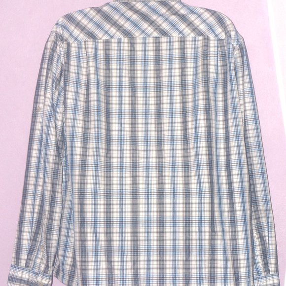 LL Bean Men's Plaid Long Sleeve Button-Up Shirt Size: XL - Blue/Gray/White - Picture 2 of 5
